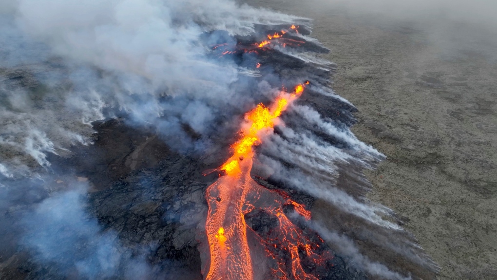 Iceland warns tourists to stay away from volcano erupting with lava and noxious gases